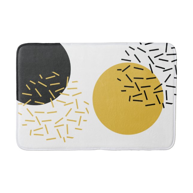Simple, modern, trendy urban geometric graphic art bath mat (Front)