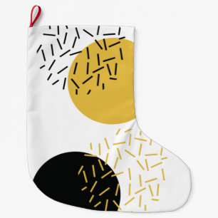 Simple, modern, trendy urban geometric graphic art large christmas stocking