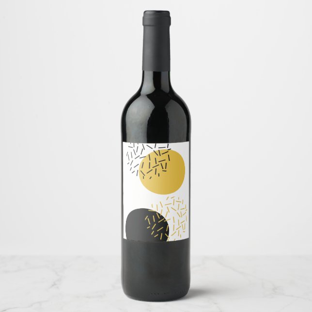 Simple, modern, trendy urban geometric graphic art wine label (Front)