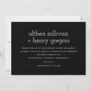 Simple Modern Two Sided Wedding Invitation