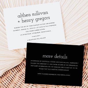 Simple Modern Two Sided Wedding  Invitation