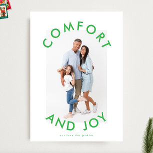 Simple Modern Type Comfort and Joy Christmas Photo Holiday Card