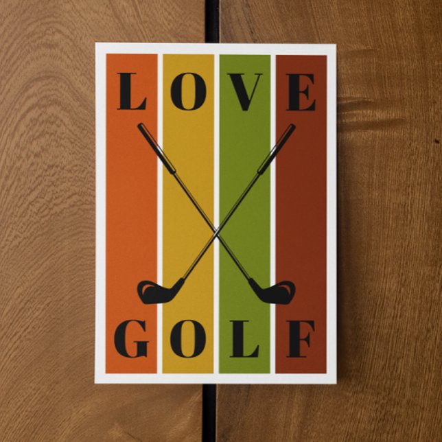Simple Modern Typography Autumnal Golf Blank Card (Creator Uploaded)