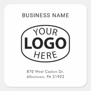 Simple Modern Typography Business Logo Custom Square Sticker