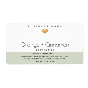 Simple modern typography gold heart Body butter