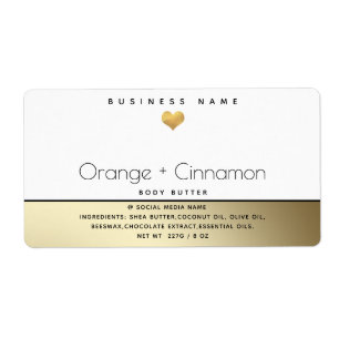 Simple modern typography gold heart Body butter