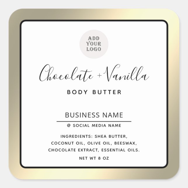 Simple modern typography luxury product  square sticker (Front)