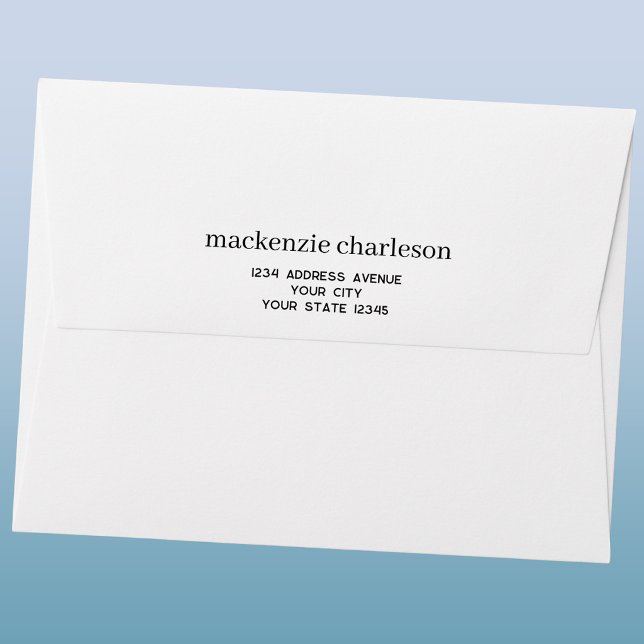 Simple Modern Typography Personalised Address Envelope (Simple modern minimalisty typography personalized name address envelopes)