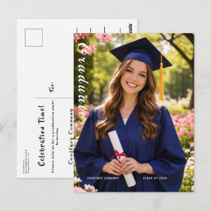Simple Modern typography Photo Graduation Postcard