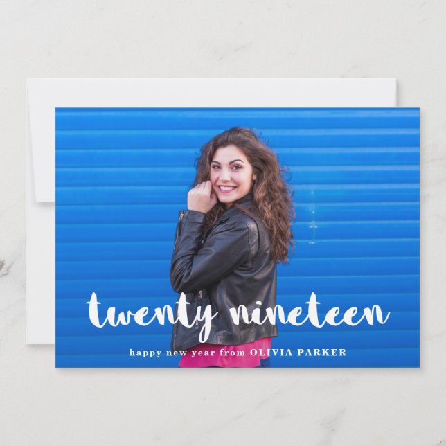 Simple Modern Typography | Twenty Nineteen Photo Holiday Card (Front)