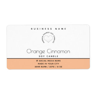 Simple modern typography white heart candle