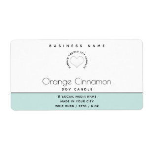 Simple modern  typography white heart  candle