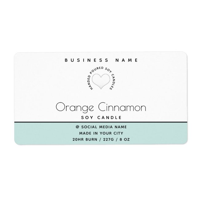 Simple modern  typography white heart  candle (Front)