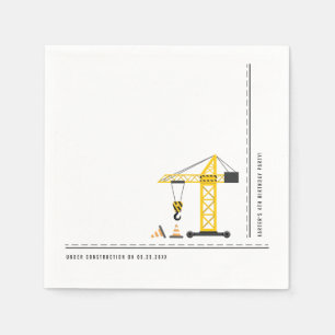 Simple Modern Under Construction Theme Party Napkin