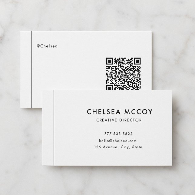 Simple Modern Unique Username Professional QR Code Business Card (Creator Uploaded)