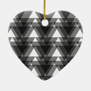 Simple, modern, urban, bold transparent triangles ceramic tree decoration