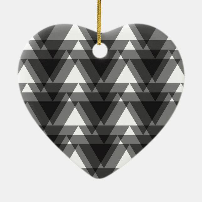 Simple, modern, urban, bold transparent triangles ceramic tree decoration (Back)