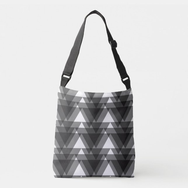 Simple, modern, urban, bold transparent triangles crossbody bag (Front)
