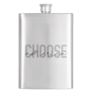Simple, modern, urban cool design Choose America Hip Flask