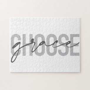 Simple, modern, urban, cool design Choose Grace Jigsaw Puzzle