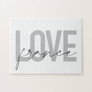 Simple, modern, urban, cool design Love France Jigsaw Puzzle