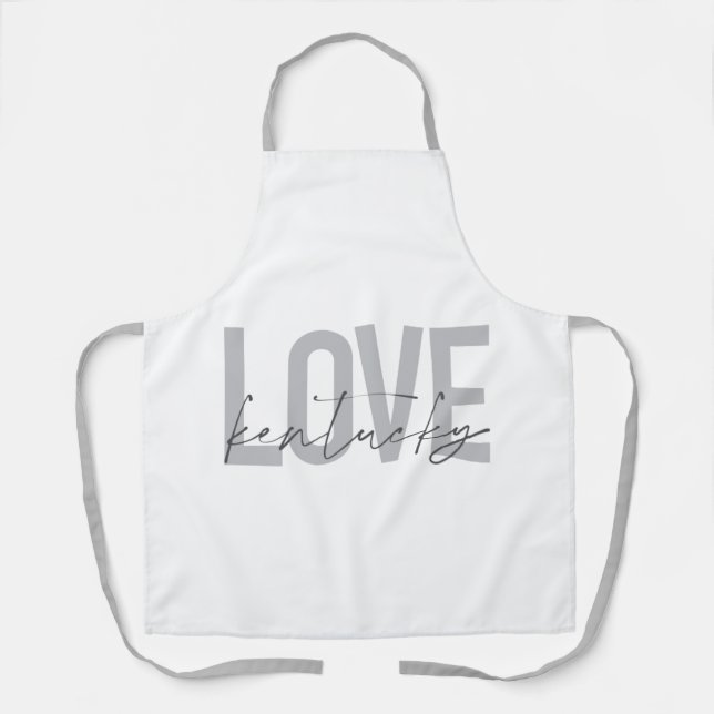 Simple, modern, urban, cool design Love Kentucky Apron (Front)