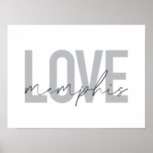 Simple, modern, urban, cool design Love Memphis Poster