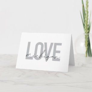 Simple, modern, urban, cool design Love Michigan Card