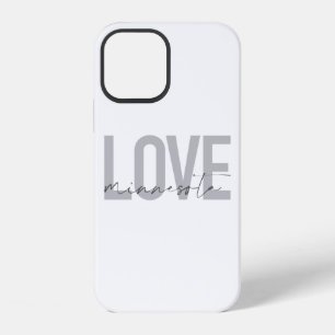 Simple, modern, urban, cool design Love Minnesota iPhone 12 Case