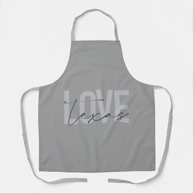 Simple, modern, urban, cool design Love Texas Apron (Front)