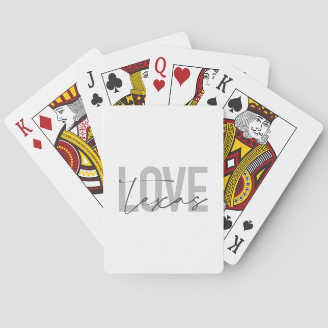 Simple, modern, urban, cool design Love Texas Playing Cards (Back)