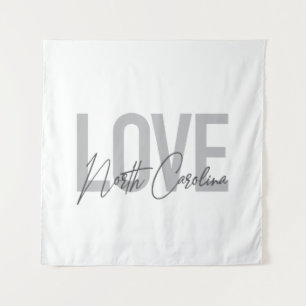 Simple, modern, urban design Love North Carolina Tapestry