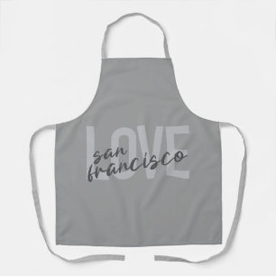 Simple, modern, urban design Love San Francisco Apron