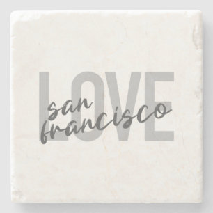 Simple, modern, urban design Love San Francisco Stone Coaster