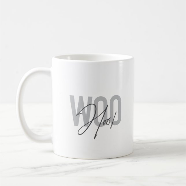 Simple, modern, urban, trendy design Love Woo Hoo! Coffee Mug (Left)