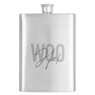 Simple, modern, urban, trendy design Love Woo Hoo! Hip Flask