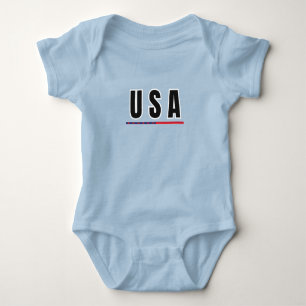 Simple Modern USA America Art Letter Flag Souvenir Baby Bodysuit