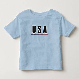 Simple Modern USA America Art Letter Flag Souvenir Toddler T-Shirt