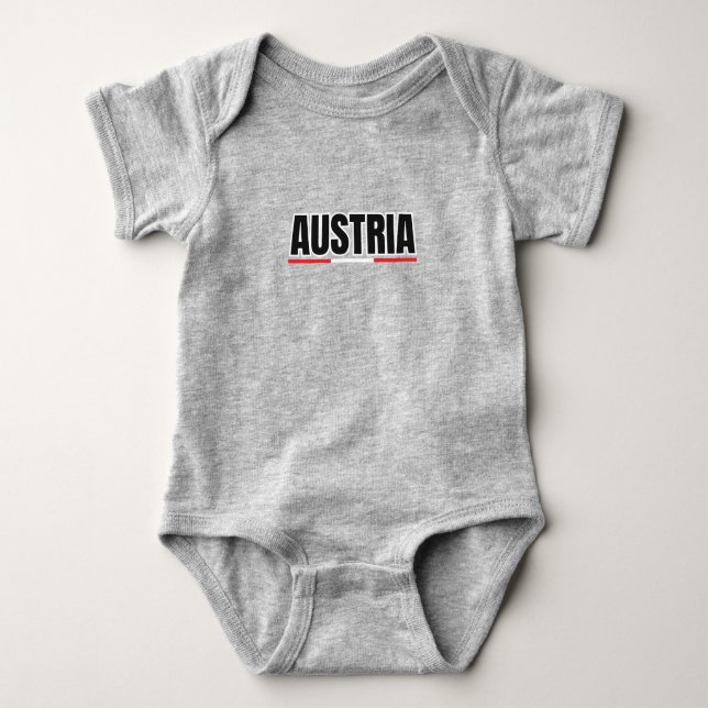 Simple Modern Vienna Austria Art Letter Souvenir  Baby Bodysuit (Front)