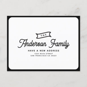 Simple Modern Vintage We Have A New Address Moving Postcard