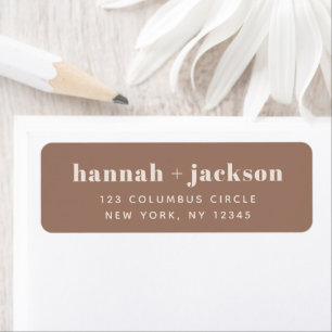 Simple Modern Warm Brown Return Address