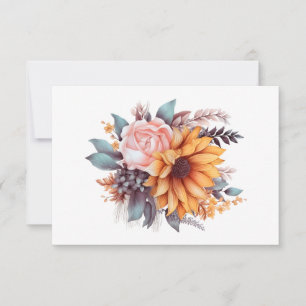Simple Modern Watercolor Floral Flat Card