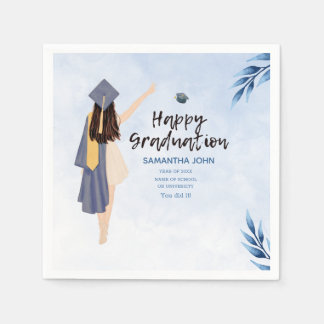 Simple Modern Watercolor Graduation Party Decor Napkin