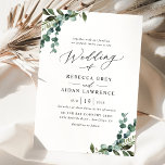Simple Modern Watercolor Greenery Wedding Invitation<br><div class="desc">This elegant Rustic Greenery collection features mixed watercolor greenery botanicals,  modern calligraphy script paired with a classy serif font in black and a custom monogram on the back. Matching items available.</div>