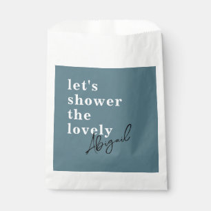 Simple Modern Watercolor Teal Bridal Shower Favour Bags