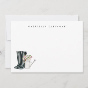 Simple Modern Watering Can Floral Personalised Card