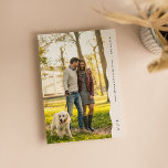 Simple modern wavy edge photo save the date<br><div class="desc">Simple but stylish, this save the date features a trendy modern wavy edge along with simple typography for your wedding details. With one large photo on the front and another on the back, it's a great way to show off your engagement photos. The edge and back are off-white with black...</div>
