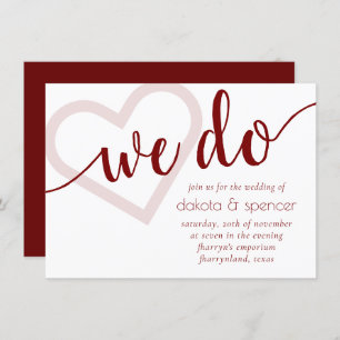 Simple Modern We Do   Classic Flourish Script Invitation