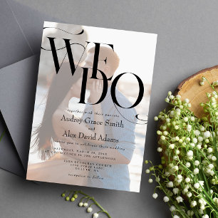 Simple Modern We Do Photo Wedding Invitation