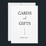 Simple Modern Wedding Card and Gift Sign<br><div class="desc">A modern and simple take on day-of wedding signage to complement any theme. Pair with a frame of choice and let guests know where to leave cards and gifts during the wedding!</div>